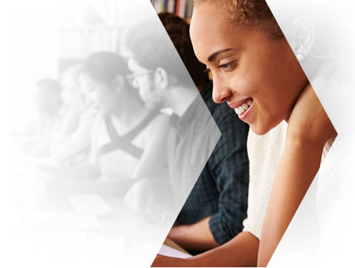 Woman Studying in Library